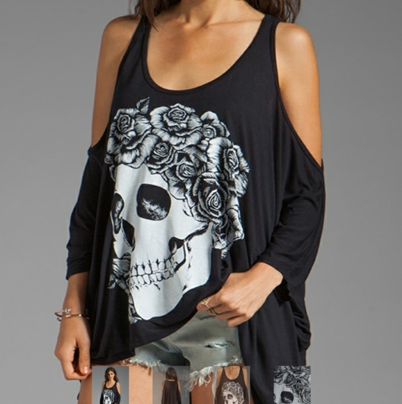 Lauren Moshi Tops - LAUREN MOSHI Cold Shoulder Skull Dress/ Top